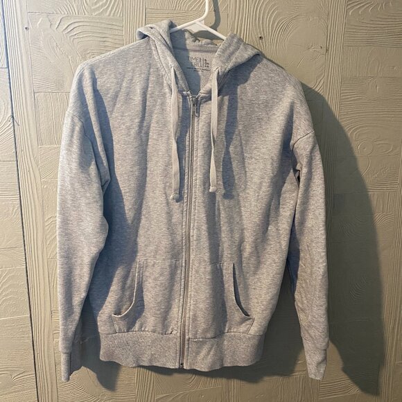 Time and Tru Tops - Women's Light Grey Zip Up Hoodie